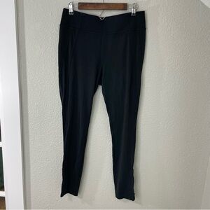 Athleta Pull-on Trouser Pants with Zipper Ankles Large Black
